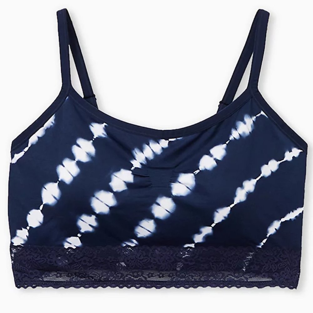 Torrid 1X Navy Tie-Dye Lightly Padded Bralette